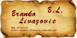 Branko Livazović vizit kartica